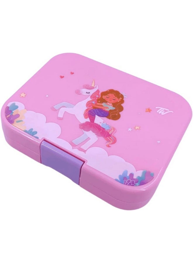 Tiny Wheel 4-Compartment Unicorn Theme Bento Box for Kids Pink and Purple - Image 4