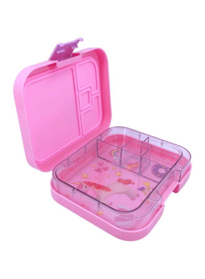 Tiny Wheel 4-Compartment Unicorn Theme Bento Box for Kids Pink and Purple - Image 3