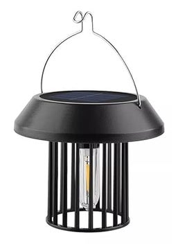 SHOPLUV SHOPLUV Solar Light Outdoor Hanging Vintage Metal Solar Lantern Light with Waterproof Edison Bulb Decorative for PatioBackyard Warm Yellow Light Pack of 1  - Image 1