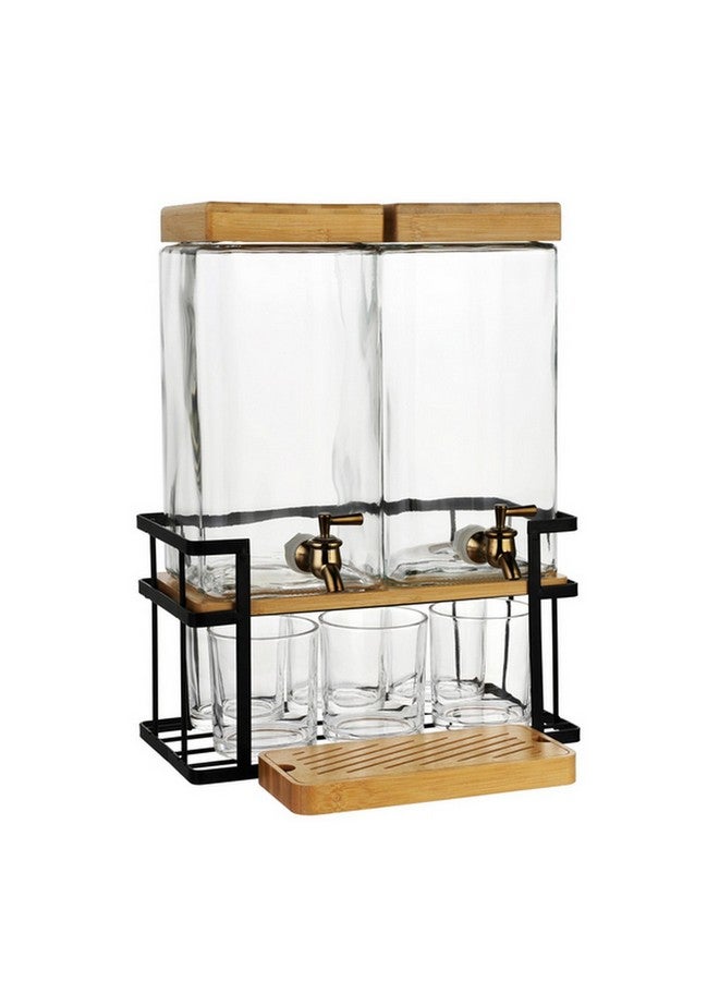 Bien Servi High Quality Glass Dispenser with Iron Base Multicolor - Image 2