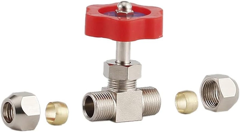 مقبس صمام الخلاط المصنوع من النحاس المطلي بالنيكل، صمام الإبرة، مقاس 6 مم - Image 5