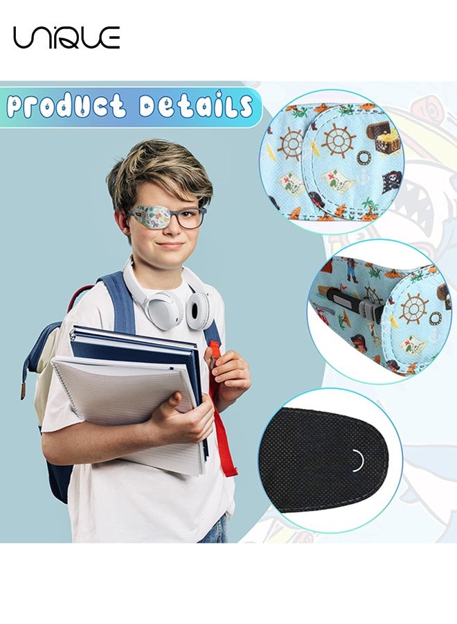 Unique 10Pcs Eye Patch for Kids | Soft Adjustable Eye Patches for Lazy Eye | Eyepatch for Glasses Fits Right & Left Eyes | Ideal for Amblyopia & Strabismus Therapy - Image 3