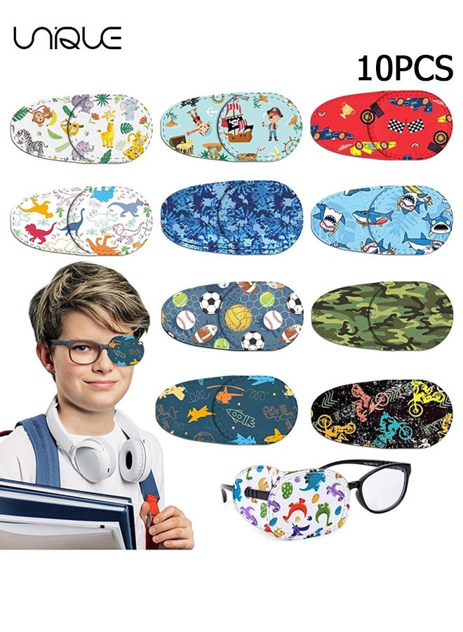 Unique 10Pcs Eye Patch for Kids | Soft Adjustable Eye Patches for Lazy Eye | Eyepatch for Glasses Fits Right & Left Eyes | Ideal for Amblyopia & Strabismus Therapy - Image 1