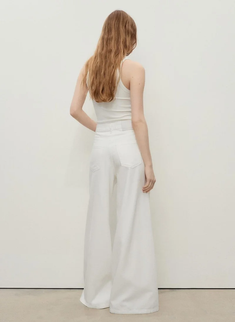 مانجو High-waisted wide-leg jeans