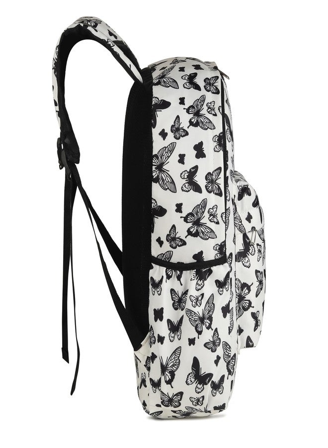 CLUCI Luxury White Butterfly Printed Backpack: Heavy Duty, Large Capacity, Waterproof Design With Multifunction Utility Designed For Travel, School, Kids And Everyday Adventures - Image 3