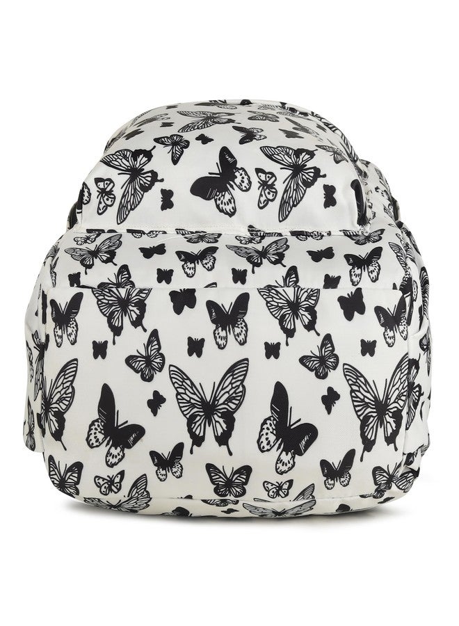 CLUCI Luxury White Butterfly Printed Backpack: Heavy Duty, Large Capacity, Waterproof Design With Multifunction Utility Designed For Travel, School, Kids And Everyday Adventures - Image 4