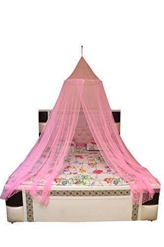 Creative Textiles Polyester Portable Lightweight Mosquito Net Pop-Up Tent for Home and Travel (Double Bed, Pink) - Image 4