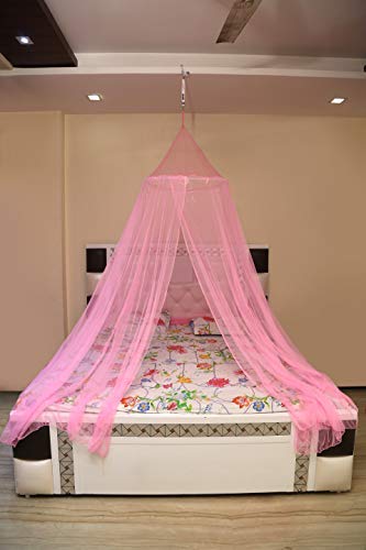 Creative Textiles Polyester Portable Lightweight Mosquito Net Pop-Up Tent for Home and Travel (Double Bed, Pink) - Image 2