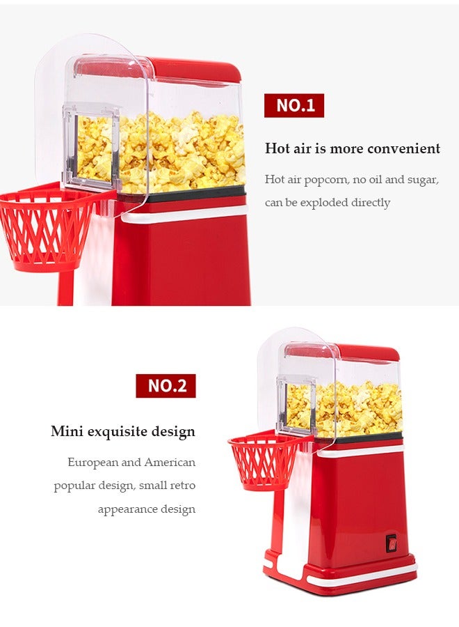 DUNISO Hot air popcorn machine, home mini popcorn machine，children's DIY electric popcorn machine, non stick inner pot, no need for oil and water, suitable for families, cafes, restaurants, and gatherings - Image 4
