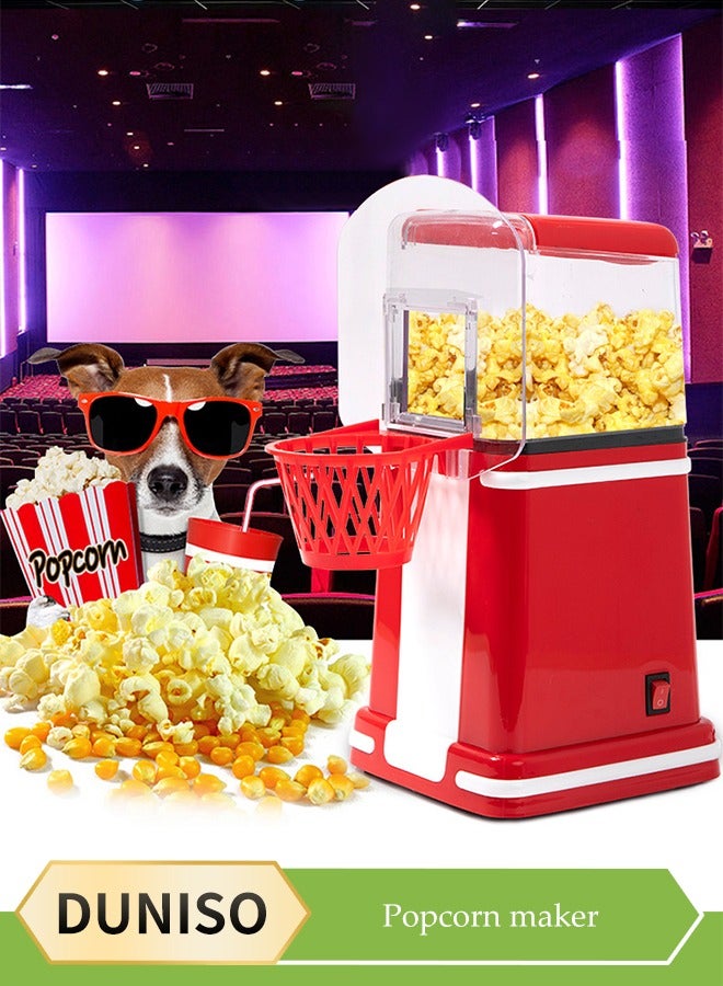 DUNISO Hot air popcorn machine, home mini popcorn machine，children's DIY electric popcorn machine, non stick inner pot, no need for oil and water, suitable for families, cafes, restaurants, and gatherings - Image 1