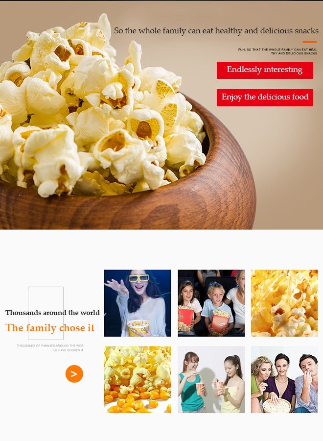 DUNISO Hot air popcorn machine, home mini popcorn machine，children's DIY electric popcorn machine, non stick inner pot, no need for oil and water, suitable for families, cafes, restaurants, and gatherings - Image 2
