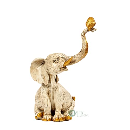 Profound Craft Resin 9" Elephant Statue with Bird Sitting on Trunk Showpiece for Home Decor (18X10X22 cm) - Image 3