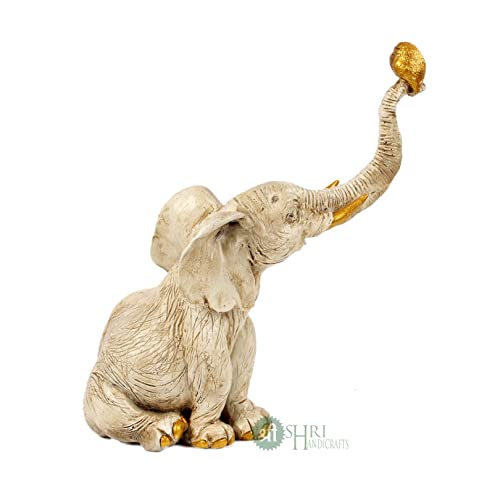 Profound Craft Resin 9" Elephant Statue with Bird Sitting on Trunk Showpiece for Home Decor (18X10X22 cm) - Image 5