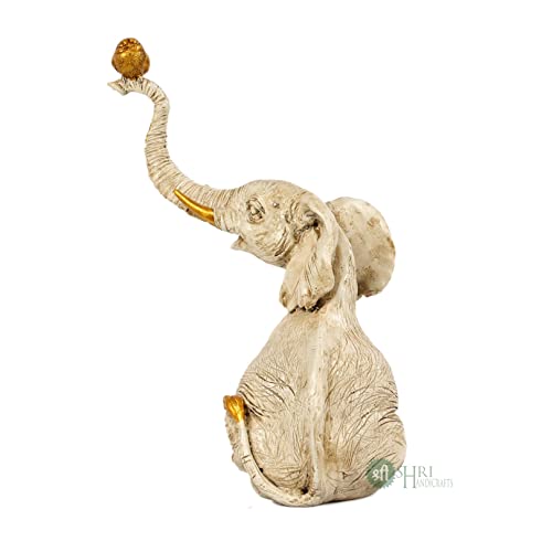 Profound Craft Resin 9" Elephant Statue with Bird Sitting on Trunk Showpiece for Home Decor (18X10X22 cm) - Image 4