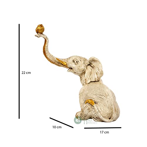 Profound Craft Resin 9" Elephant Statue with Bird Sitting on Trunk Showpiece for Home Decor (18X10X22 cm) - Image 2