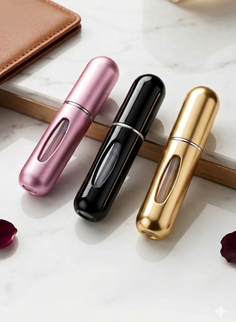 Portable Travel Perfume Set of 3 pieces - Mini Perfume Atomizer - Portable Perfume Spray Can - Mini Perfume Bottle - Travel Perfume Atomizer - Refillable Perfume Box - Multicolor - Image 1
