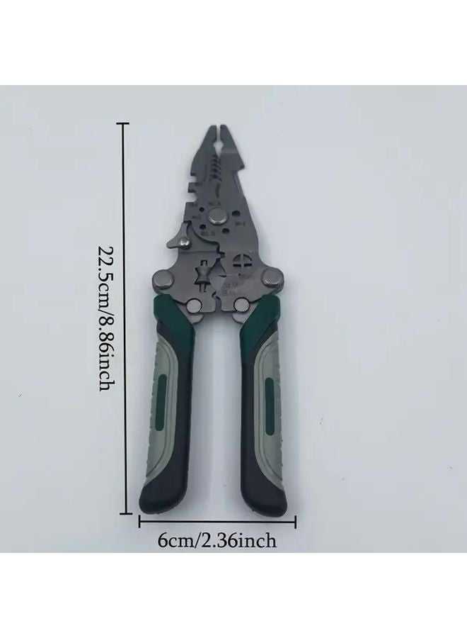 مقبض أخضر 16 في 1 كماشة كهربائية، قاطع وقابلة للعزل الأسلاك، وأداة كبس، بحقيبة محمولة - Image 3