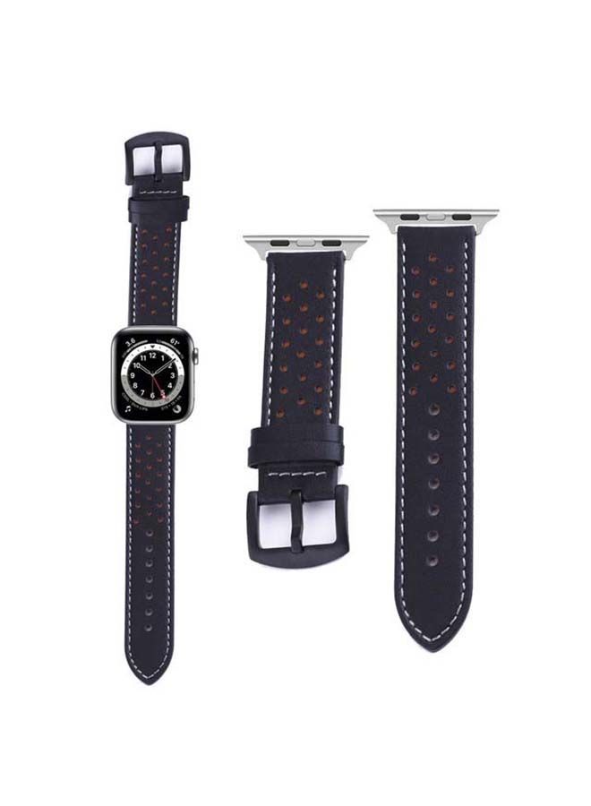 NIBEMINENT Replacement Band For Apple Watch Series 6/SE/5/4/3/2/1 Black/Brown - Image 1