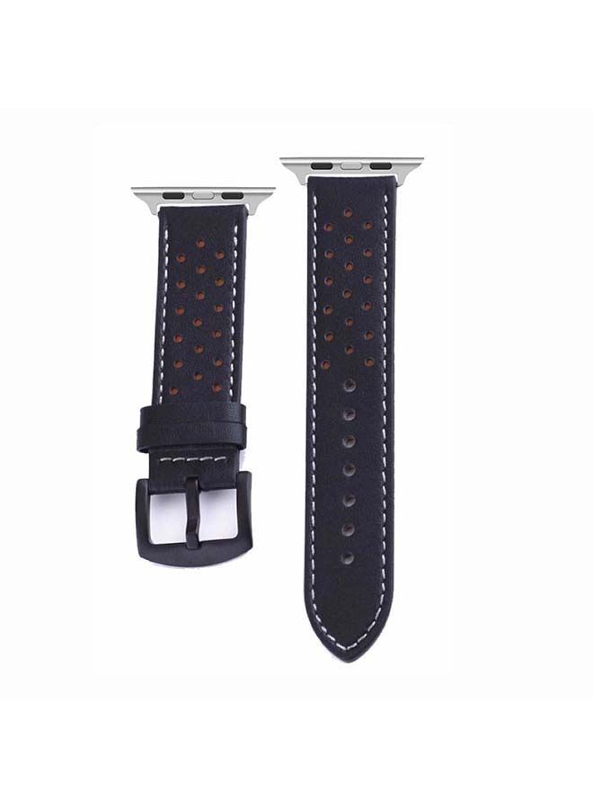 NIBEMINENT Replacement Band For Apple Watch Series 6/SE/5/4/3/2/1 Black/Brown - Image 2