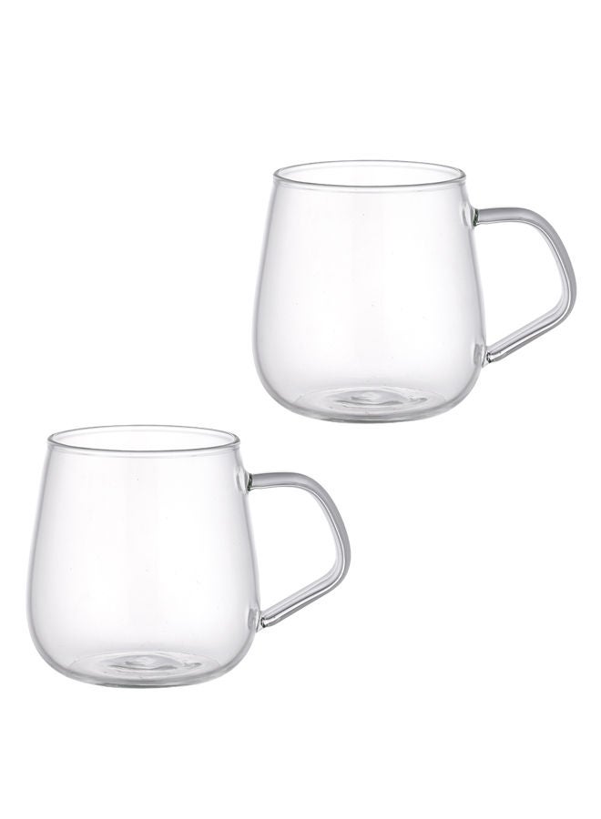 REEM 2-Piece Borosilicate Glass Cup 200ML Clear - Image 1