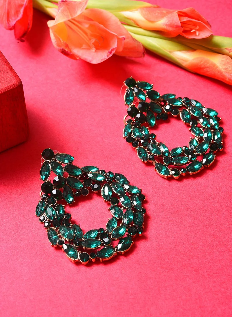 سوهي أقراط متدلية بتصميم حجري عصري من مصمم أخضر