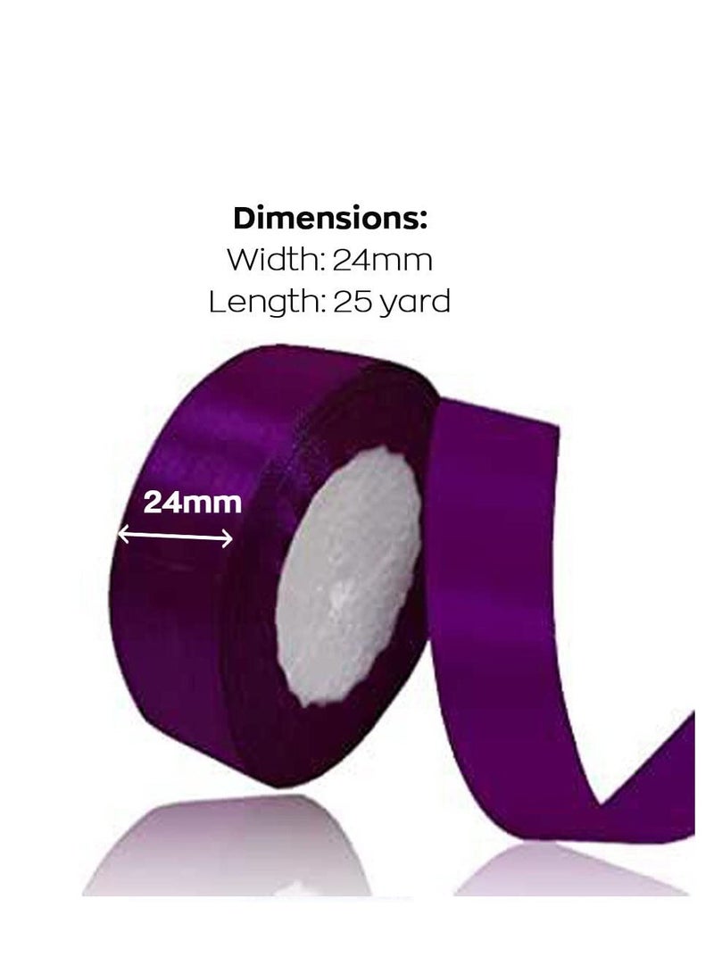 MARKQ Magenta Satin Ribbon, 24mm x 25yd Fabric Polyester Ribbon for Gift Wrapping, Party Favors, Wedding Decorations, Bow Making, Bouquets, Sewing Projects & Craft Supplies - Image 2