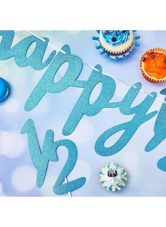مجموعة زينة نصف عيد ميلاد مكونة من 3 قطع تتضمن لافتة عيد ميلاد سعيد لمدة 6 أشهر ونصف، وغطاء كعكة لامع لنصف عام ونصف، ولافتة علم مثلثة لحفل استقبال المولود الجديد، وحفلات التصوير الفوتوغرافي، مثبتة مسبقًا (أزرق) - Image 5