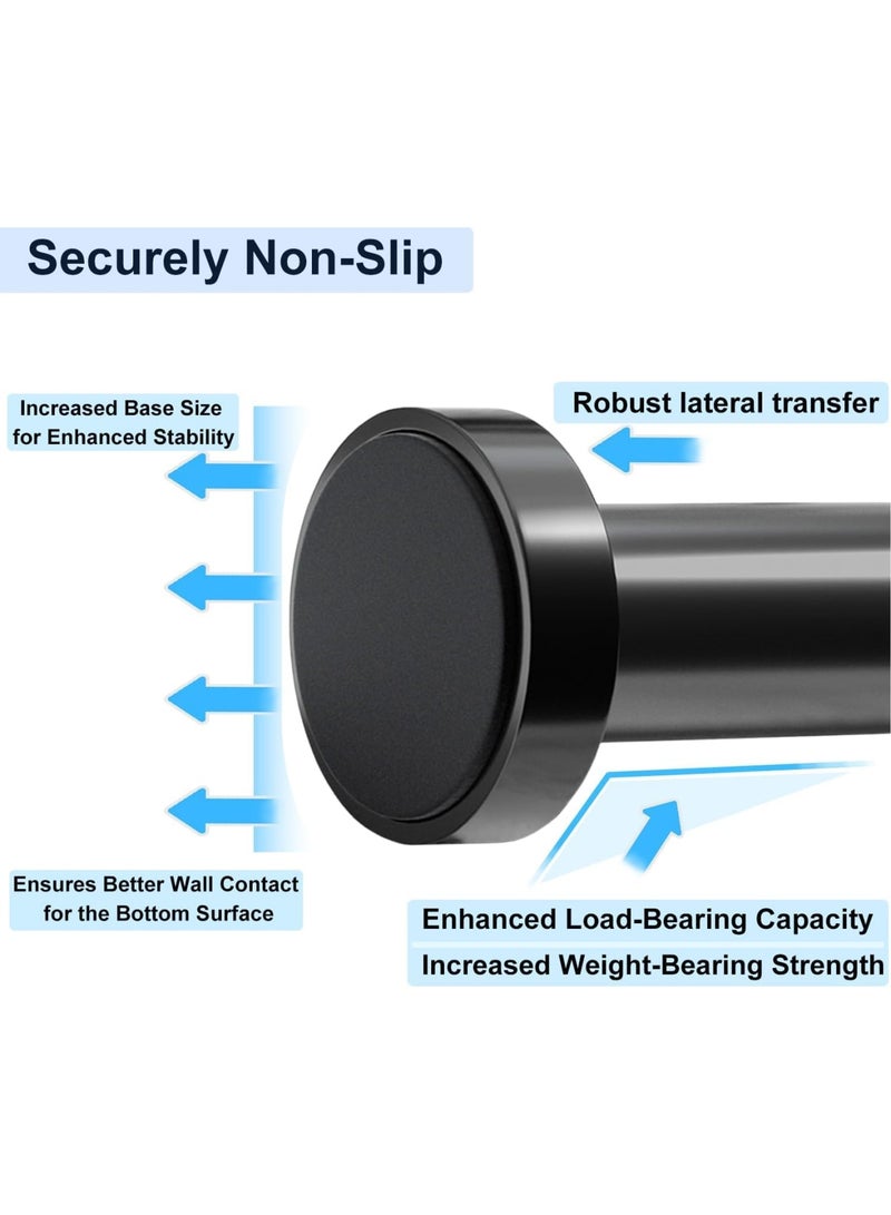Tension Curtain Rod, 28-43 inch for windows or bathroom, No drilling black shower tension rod, Window Curtain Rod No Rust and Non Slip, Black, Classic Finial - Image 3