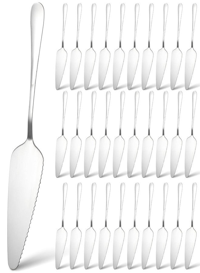 Tobeelec 30 Pcs Stainless Steel Cake Server, Pie Server Stainless Steel Cake Pie Pastry Server Rustic Cake Server l Pie Spatula Pie Serving Utensil for Pizza Dessert Cheese Cutting, 9 Inches, Silver - Image 1