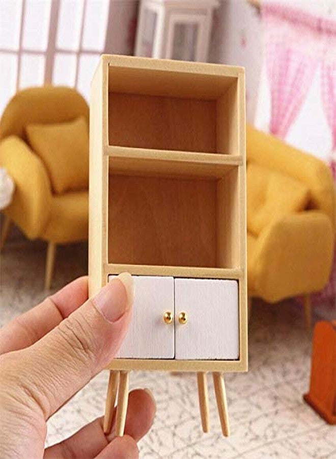 EatingBiting 1:12 Dollhouse Miniature Furniture Wooden Furniture Bookcase Sideboard Cabinet Shelf Bookshelf Storage Bookcase Storage Shelves Organizer Cabinet Storage Shelves Room Mini Furniture - Image 2