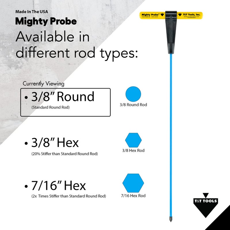 T & T Tools T&T Tools Mighty Probe Insulated Metal Soil Probe - Probing Rod, T-Handle Steel Rods, Landscaping Tools (1, 48-Inch Long Overall w/ 3/8" Metal Round Rod) - Image 3