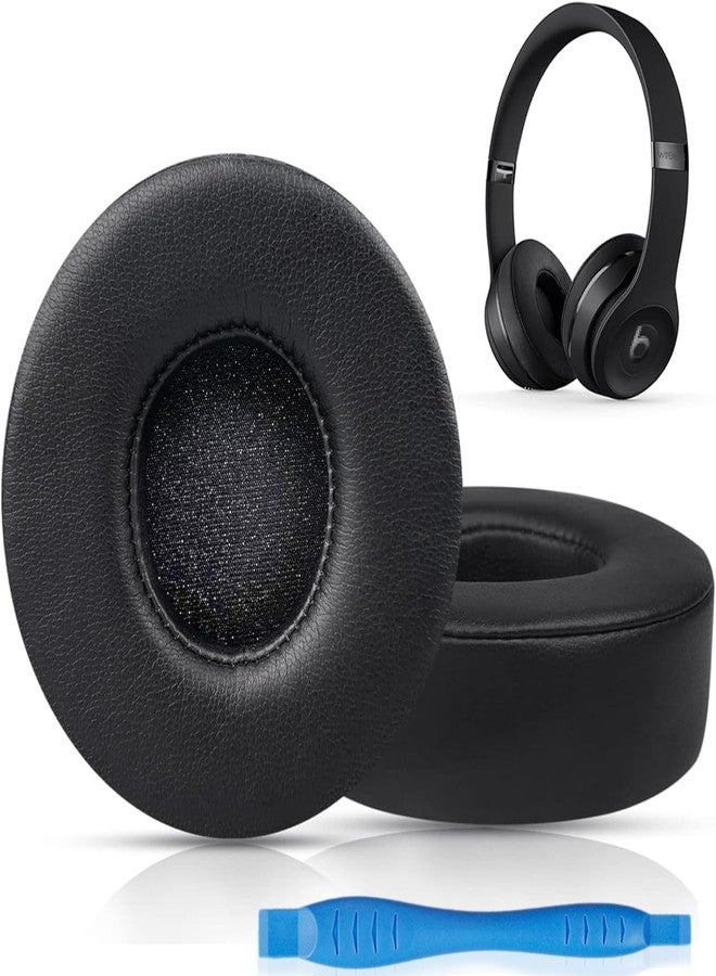 G GVOEARS وسادات أذن بديلة من Gvoears لسماعات Beats Solo 3، وسادات أذن لسماعات Beats Solo 2 و Solo 3 اللاسلكية/السلكية، لا تناسب سماعات Beats Studio فوق الأذن، مع لاصق 3M أقوى، وسماكة إضافية (أسود) - Image 1