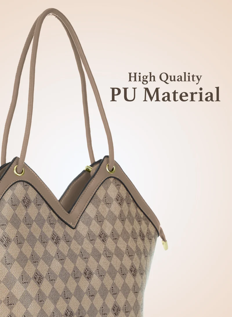 PARAJOHN Para John Women Handbag Set – PU Leather Tote Bag with Matching Pouch & Coin Purse, Pattern Design