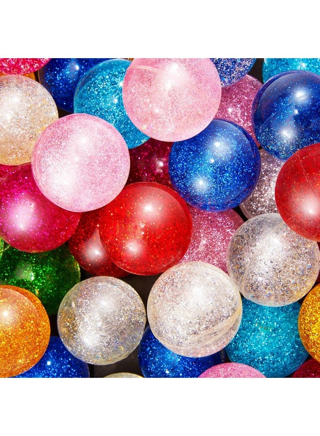 Shappy Shappy 60 Pcs 45 mm Large Bouncy Balls Glitter Bounce Ball Bulk with Storage Bag Large Bouncy Balls for Goodie Bag Fillers Birthday Party Favors, Assorted Colors(Classic)  - Image 1