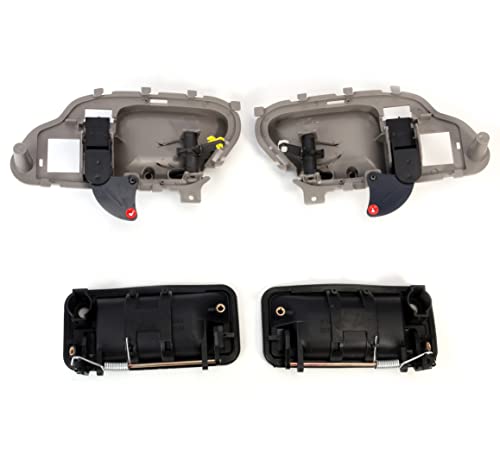 BENERAY Exterior Door Handles 5742229,15742230 & Inside Door Handle Kit 15708043,15708044,Fits for Chevy Silverado/Cheyenne/Tahoe,Fits for GMC Yukon/C1500/K2500/3500,Front Left Right Side 1995-2000 - Image 2