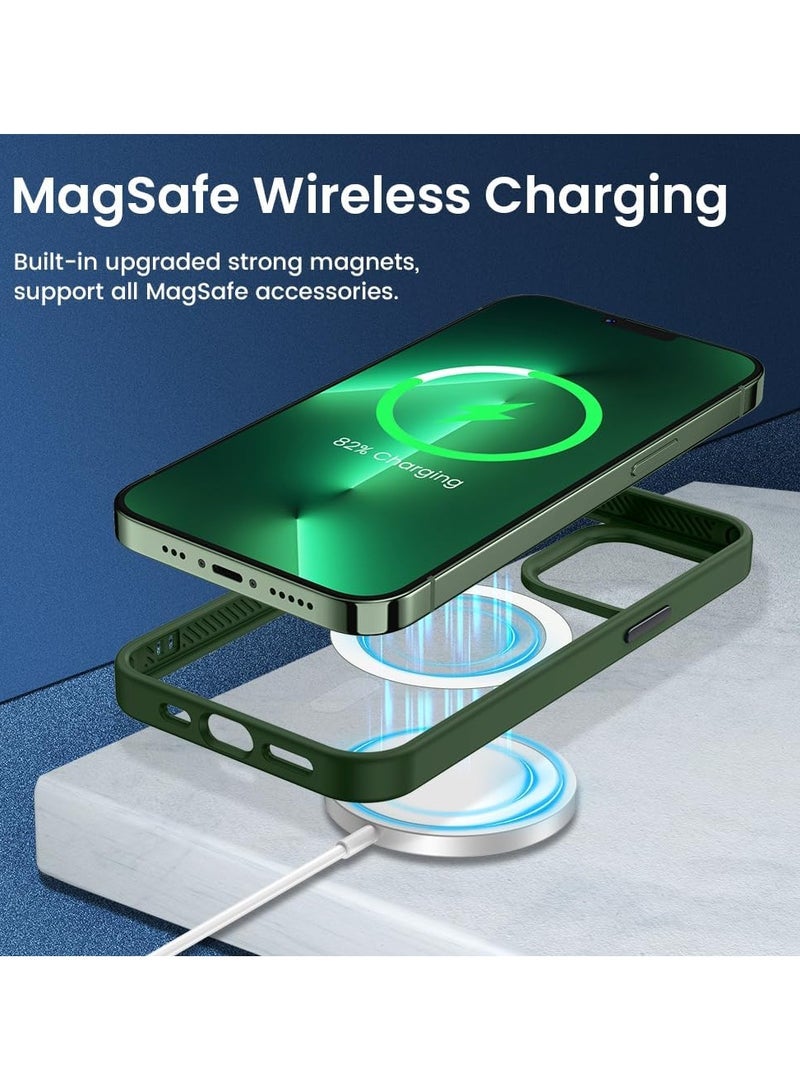 Denx Magnetic Case for iPhone 15 Pro [Shockproof & Slim] Clear Hard Back Cover with high-Grade Protection | Green - Image 3