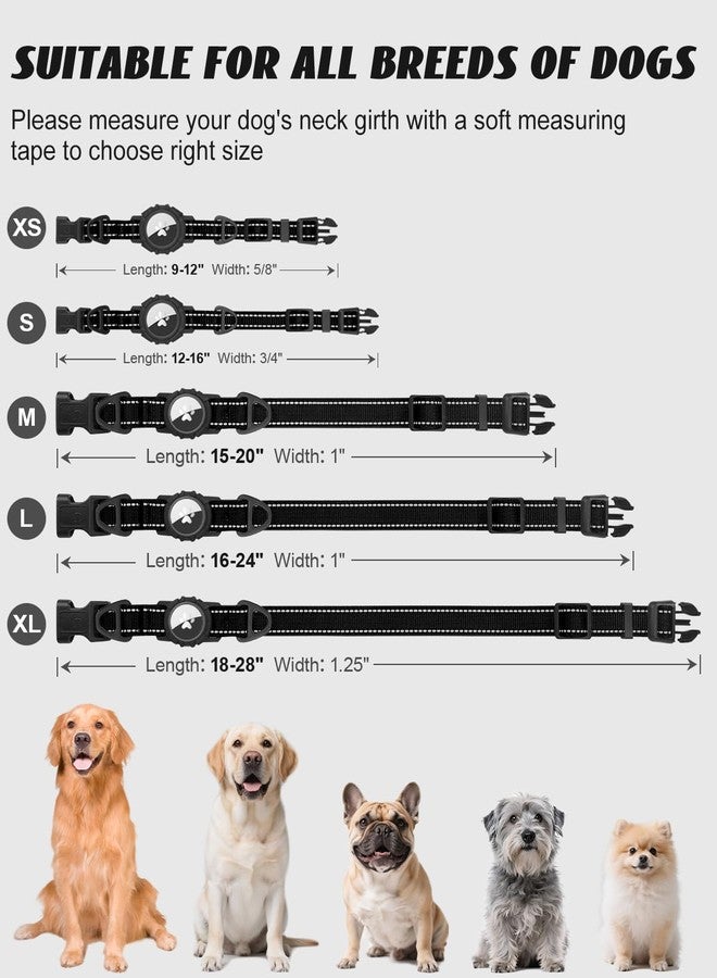Joytale Airtag Dog Collar, Reflective Pet Collar with Waterproof AirTag Holder, Dual D-Rings, Soft Padded Adjustable for Small Dogs, Black, S - Image 5