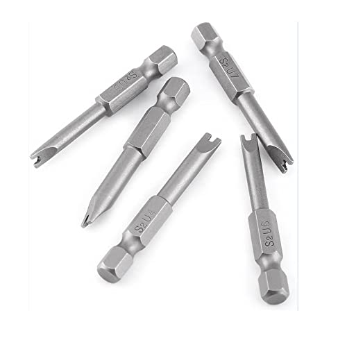 Fongmore 5 Pcs 1/4" Hex Shank Alloy Steel U Shape Magnatic Screwdriver Drill Bits Set Spanner Screwdriver Bits U4 U5 U6 U7 U8 50MM Length - Image 3