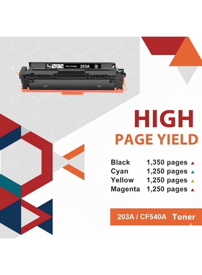 A Plus 203A CF542A Yellow Compatible Toner Cartridges for HP Color LaserJet Pro M254, MFP M280, M281 Series - Image 2
