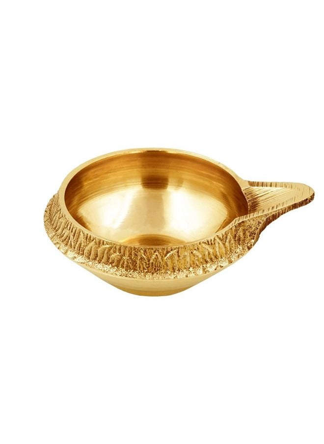 شوبكارت مصباح زيت نحاسي منقوش تقليدي من شوبكارت لبوجا كوبر ديب / ديا / بوجا ديباك / عبوات مصابيح زيت ديبام (عبوة من 3)  - Image 2