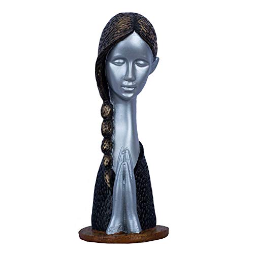 DEQUERA Welcome Lady Figurine Statue Colored Sculpture Figurine Craft Furnishing for Home Décor | Gift | Color :(Silver) - Image 5