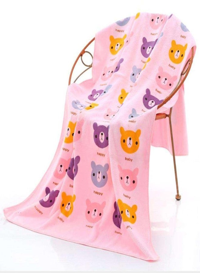 Closecret Cotton Printed Baby Bath Towel - Quick-Dry, Super Soft & Absorbent Gentle on Skin | Perfect for Newborns Infants & Toddlers (0-1 Year) (Cute Cartoon Characters) (Light (Pink and Blue)) - Image 2