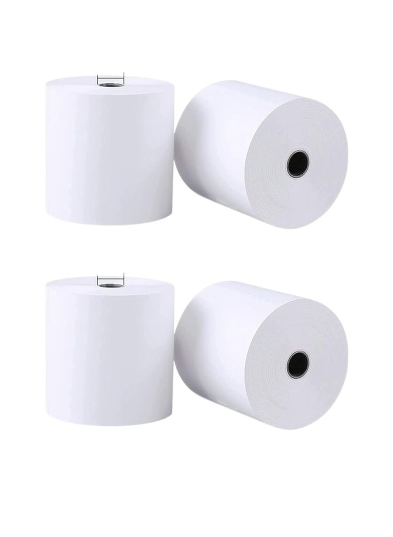Generic 80 x 50 Thermal Paper Receipt 3 1/8" 80'Fits All POS Cash Registers Printers, Credit Card Terminals (Pack of 4)  - Image 1