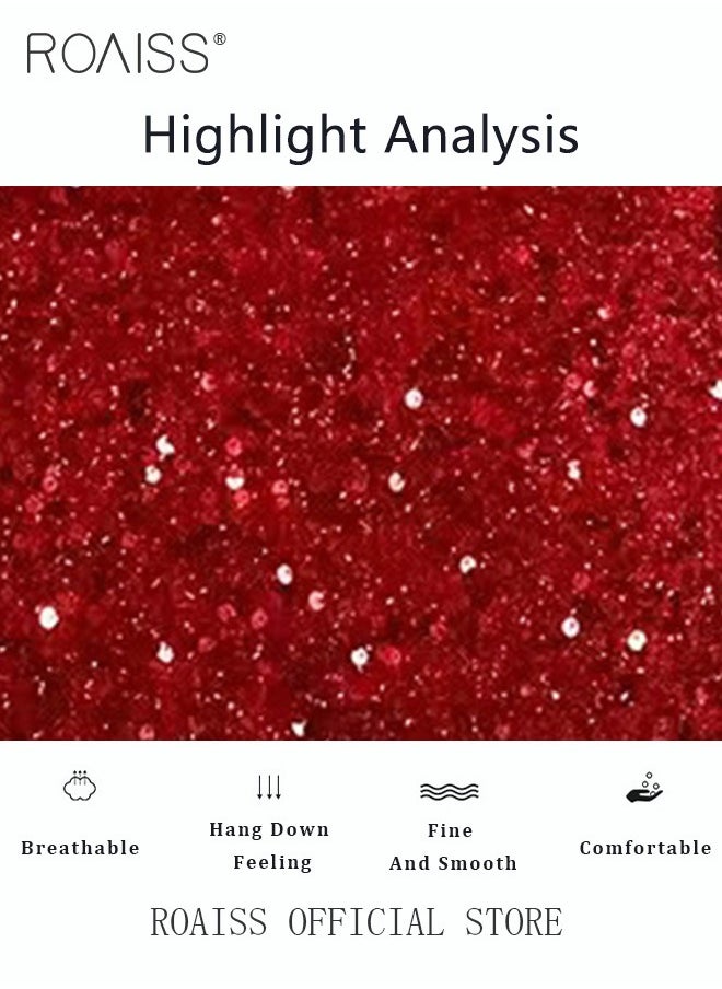 roaiss - Banquet Party Dress for Women Evening Dresses Halter Neck Sequins Short-Length Sleeveless Prom Ball Gown Wedding Elegant Slim Formal Dresses Bridesmaid Dress - Image 1