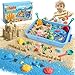 FRUSE Ocean Sensory BinPlay Sand Art Kit with 22lbs Play Sand12 Sea Animal ToysSand MoldsRole Play Beach Toy Sandbox Toys for Toddlers 3 4 5 6 7 - Image 3