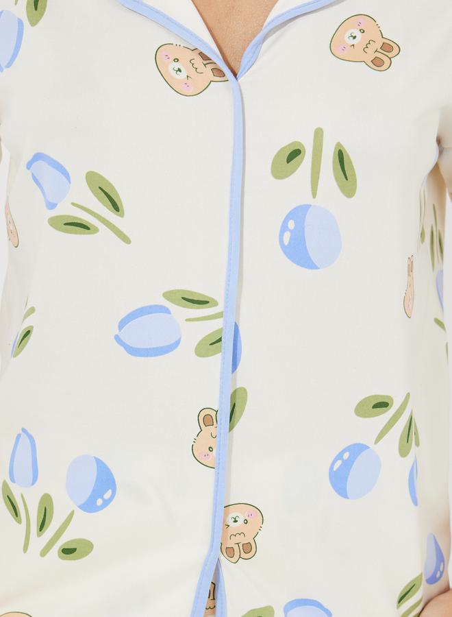 تايك تو مجموعة من شورت وبلوزة بطبعات - Image 3