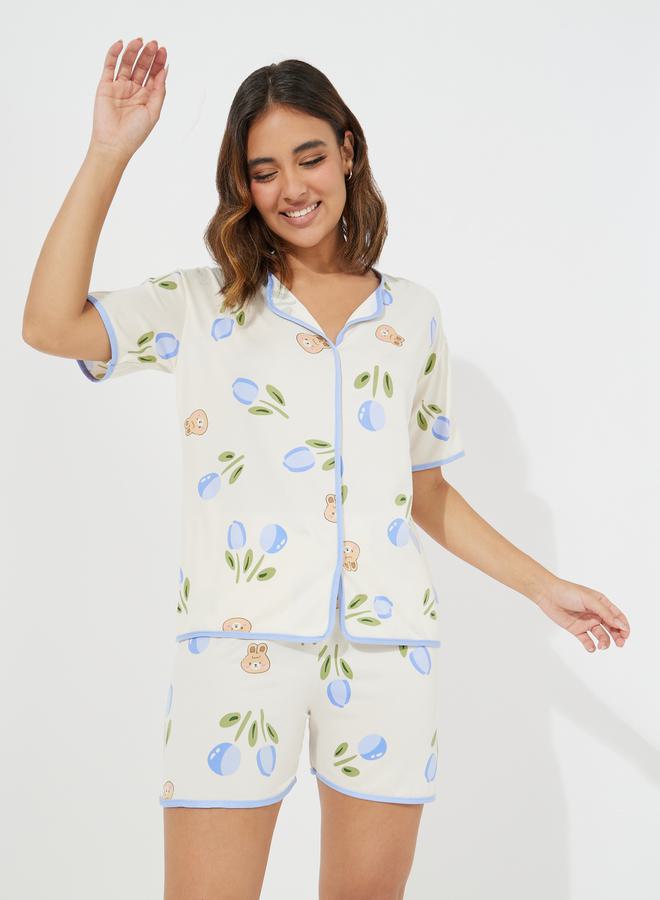 تايك تو مجموعة من شورت وبلوزة بطبعات - Image 2