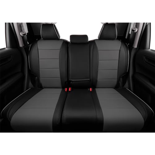 EKR أغطية مقاعد السيارة EKR مخصصة تناسب Honda HRV EX,EX-L 2016 2017 2018 & 2016 2017 2018 2019 2020 2021 2022 LX - جلد صناعي (أسود/رمادي) - Image 4