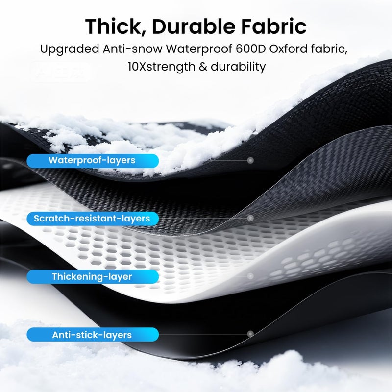 REEVAA Upgraded Car Windshield Cover for Ice & Snow [All-Weather Protection] Magnetic Fit Weatherproof Frost Cover, Winter Accessories, Fit for MPV, Van, Full-Size Trucks - Image 4