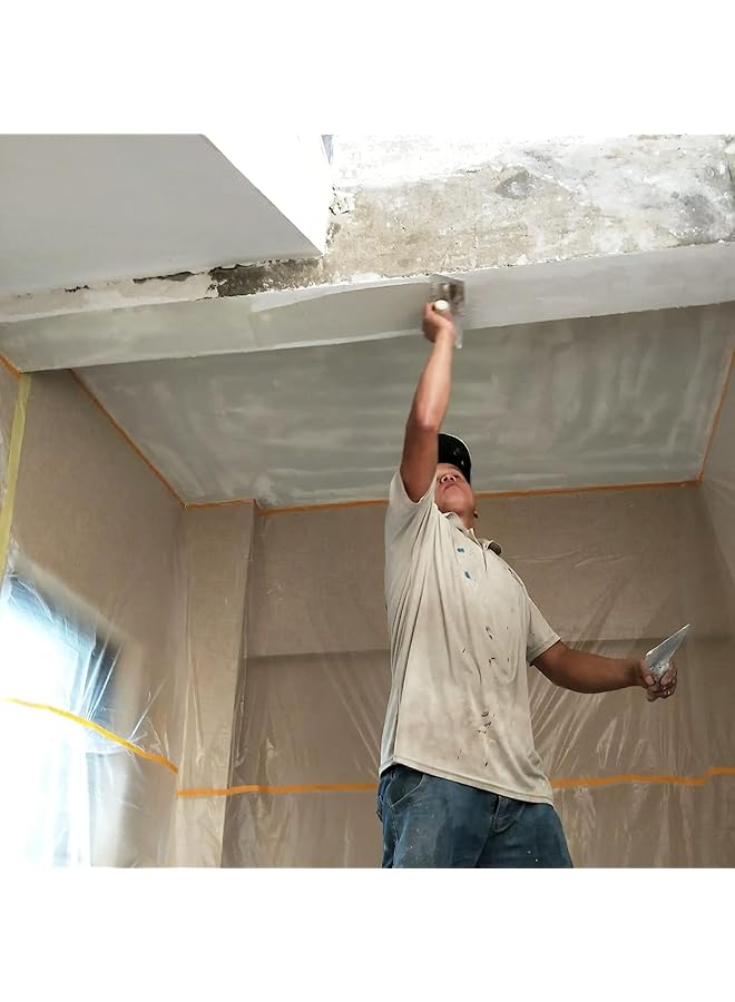 إيروريكس 2.7MX 20M شريط وغطاء بلاستيكي من القماش البلاستيكي مع شريط لاصق مقاوم للماء والغبار وفيلم واقي يمنع الغبار وغطاء الطلاء للسيارة والأثاث والسجاد والأرضية والسرير - Image 3